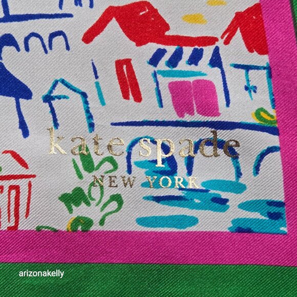 NWT Kate Spade Silk Scarf "Coastal Vacation" - Picture 4 of 6
